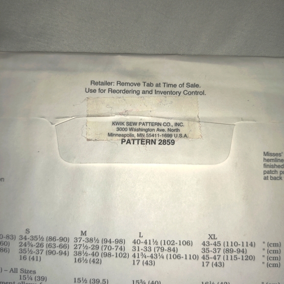 🗺️ Kwik Sew 2859, 90's Sewing Pattern, Misses' Vests & Jumper, Size XS-XL, Rare - Picture 6 of 12